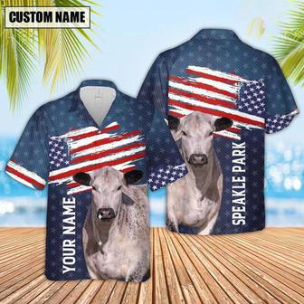 Custom Name Speakle Park US Flag Pattern Hawaiian Shirt, Farm Hawaiian Shirt, Farmer Hawaii | Newhawaiianshirts AU