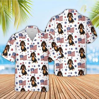 Dachshund American Flag Pattern Hawaiian Shirt, Farm Hawaiian Shirt, Farmer Hawaii | Newhawaiianshirts AU