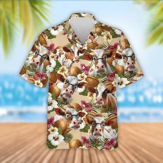 Dexter Cattle Coconut Tropical Flowers Hawaiian Shirt, Farm Hawaiian Shirt, Farmer Hawaii | Newhawaiianshirts AU