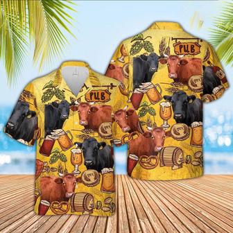 Dexter Cattle Drink Beer Pattern Hawaiian Shirt, Farm Hawaiian Shirt, Farmer Hawaii | Newhawaiianshirts AU