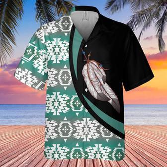 Feather For Work Elegant And Professional Native American Hawaiian Shirt, America Shirt, Native American Hawaiian Shirt | Newhawaiianshirts AU