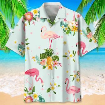 Flamingo Tropical Plants All Over Printed Hawaiian Shirt, Farm Hawaiian Shirt, Farmer Hawaii | Newhawaiianshirts AU