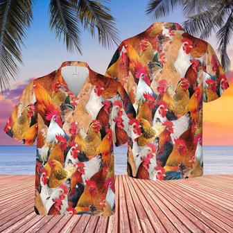 Flock Of Chicken All Over Printed Hawaiian Shirt, Farm Hawaiian Shirt, Farmer Hawaii | Newhawaiianshirts AU