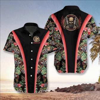 Flower And Skull Trucker Hawaiian Shirt, Farm Hawaiian Shirt, Farmer Hawaii | Newhawaiianshirts AU