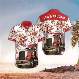 Flowers And Red Trucker Hawaiian Shirt, Farm Hawaiian Shirt, Farmer Hawaii | Newhawaiianshirts AU