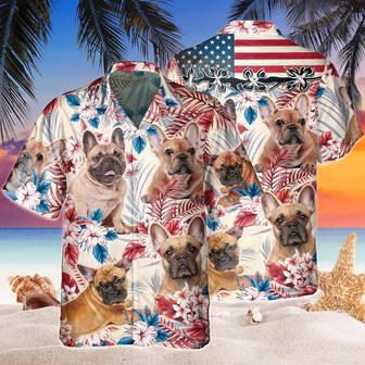 French Bulldog Dog United States Flag Hawaiian Flowers All Over Printed Hawaiian Shirt, Farm Hawaiian Shirt, Farmer Hawaii | Newhawaiianshirts AU