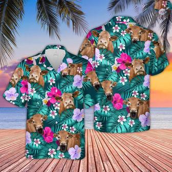 Gelbvieh Cattle Tropical Style Hawaiian Shirt, Farm Hawaiian Shirt, Farmer Hawaii | Newhawaiianshirts CA