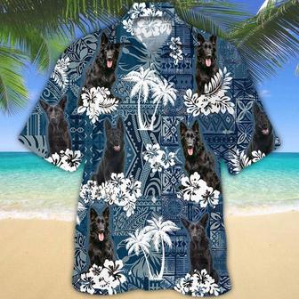 German Shepherd Hawaiian Tropical Plants Pattern Blue And White All Over Printed Hawaiian Shirt, Farm Hawaiian Shirt, Farmer Hawaii | Newhawaiianshirts DE