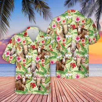 Goat Hibicus Floral Hawaiian Shirt, Farm Hawaiian Shirt, Farmer Hawaii | Newhawaiianshirts CA