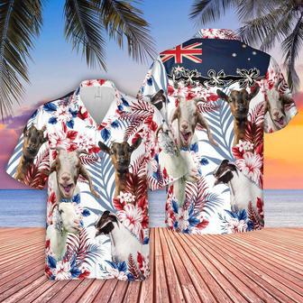 Goat Lovers Australia Flag Hawaiian Flowers Hawaiian Shirt, Farm Hawaiian Shirt, Farmer Hawaii | Newhawaiianshirts DE