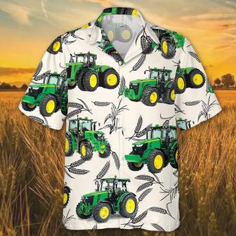 Green Tractor 3 Hawaiian Shirt, Farm Hawaiian Shirt, Farmer Hawaii | Newhawaiianshirts AU