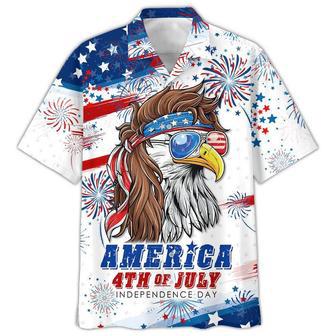 Happy Independence Day Eagle With U.S Sunglasses America Of JULY Hawaiian Shirt, Farm Hawaiian Shirt, Farmer Hawaii | Newhawaiianshirts AU