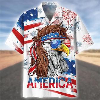 Happy Independence Day Eagle With U.S Sunglasses Hawaiian Shirt, Farm Hawaiian Shirt, Farmer Hawaii | Newhawaiianshirts AU