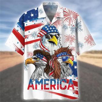 Happy Independence Day Eagles Hawaiian Shirt, Farm Hawaiian Shirt, Farmer Hawaii | Newhawaiianshirts AU