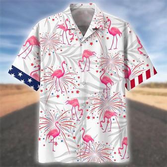 Happy Independence Day Flamingo Firework Hawaiian Shirt, Farm Hawaiian Shirt, Farmer Hawaii | Newhawaiianshirts AU