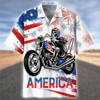 Happy Independence Day Ghost Rider Hawaiian Shirt, Farm Hawaiian Shirt, Farmer Hawaii | Newhawaiianshirts AU