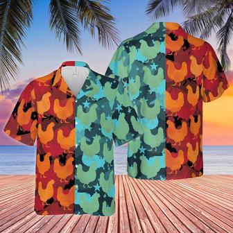 Hen Camo Hot And Cold All Over Printed Hawaiian Shirt, Farm Hawaiian Shirt, Farmer Hawaii | Newhawaiianshirts AU