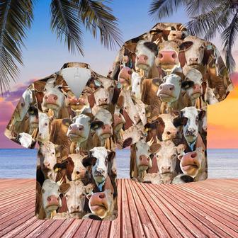 Herd Of Hereford All Over Printed Hawaiian Shirt, Farm Hawaiian Shirt, Farmer Hawaii | Newhawaiianshirts AU