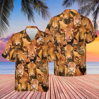 Herd Of Limousin All Over Printed Hawaiian Shirt, Farm Hawaiian Shirt, Farmer Hawaii | Newhawaiianshirts