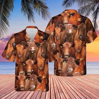 Herd Of Red Angus All Over Printed Hawaiian Shirt, Farm Hawaiian Shirt, Farmer Hawaii | Newhawaiianshirts AU