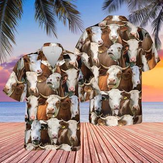 Herd Of Simmental All Over Printed Hawaiian Shirt, Farm Hawaiian Shirt, Farmer Hawaii | Newhawaiianshirts AU