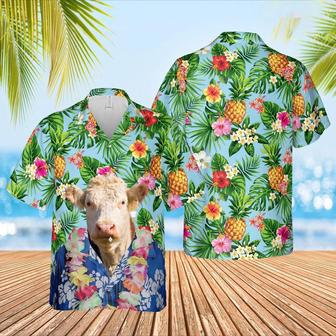 Hereford Cattle Big Face Funny Hawaiian Shirt, Farm Hawaiian Shirt, Farmer Hawaii | Newhawaiianshirts AU