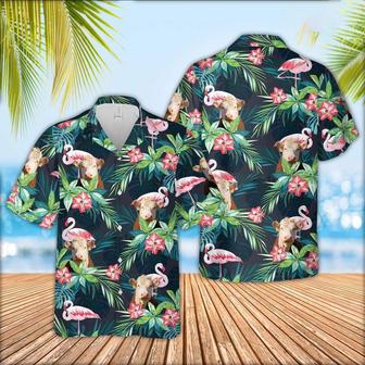 Hereford Cattle Flamingo Hawaiian Shirt, Farm Hawaiian Shirt, Farmer Hawaii | Newhawaiianshirts AU