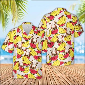 Hereford Face Fruit Pattern Hawaiian Shirt, Farm Hawaiian Shirt, Farmer Hawaii | Newhawaiianshirts AU