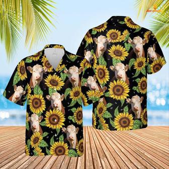 Hereford Sunflower Hawaiian Shirt 2023, Farm Hawaiian Shirt, Farmer Hawaii | Newhawaiianshirts CA