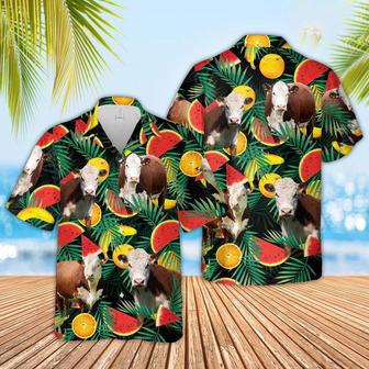 Hereford Watermelon Hawaiian Shirt, Farm Hawaiian Shirt, Farmer Hawaii | Newhawaiianshirts CA