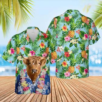 Highland Cattle Big Face Funny Hawaiian Shirt, Farm Hawaiian Shirt, Farmer Hawaii | Newhawaiianshirts AU