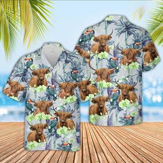 Highland Cattle Flower Pattern Hawaiian Shirt, Farm Hawaiian Shirt, Farmer Hawaii | Newhawaiianshirts AU