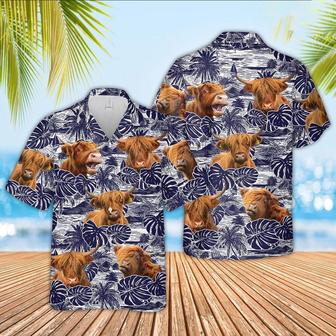 Highland Cattle Pattern Hawaiian Shirt, Farm Hawaiian Shirt, Farmer Hawaii | Newhawaiianshirts DE