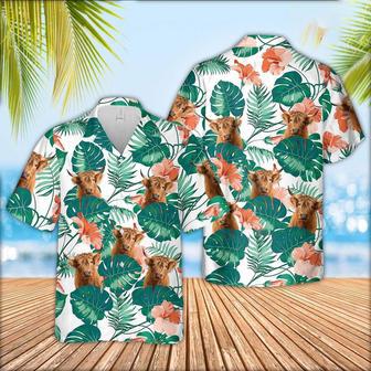 Highland Cattle Pattern Men Hawaiian Shirt, Farm Hawaiian Shirt, Farmer Hawaii | Newhawaiianshirts AU