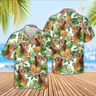 Highland Cattle Pineapple Pattern Hawaiian Shirt, Farm Hawaiian Shirt, Farmer Hawaii | Newhawaiianshirts AU