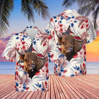 Highland Face Hibiscus Flower All Over Printed Hawaiian Shirt, Farm Hawaiian Shirt, Farmer Hawaii | Newhawaiianshirts AU