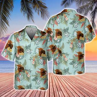 Highland Tropical Flowers Pattern Hawaiian Shirt, Farm Hawaiian Shirt, Farmer Hawaii | Newhawaiianshirts DE