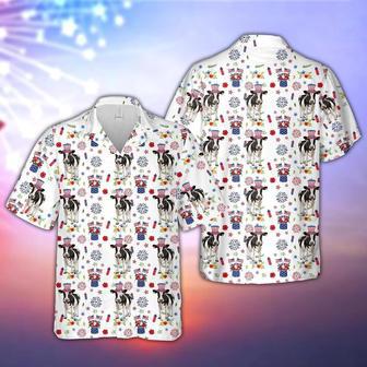 Holstein American Flag And Firework Pattern Hawaiian Shirt, Farm Hawaiian Shirt, Farmer Hawaii | Newhawaiianshirts AU