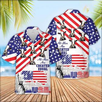 Holstein Are Men Are Created Equal Hawaiian Shirt, Farm Hawaiian Shirt, Farmer Hawaii | Newhawaiianshirts DE