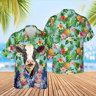 Holstein Cattle Big Face Funny Hawaiian Shirt, Farm Hawaiian Shirt, Farmer Hawaii | Newhawaiianshirts AU