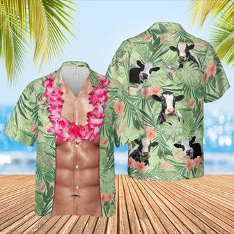 Holstein Cattle Funny Body Hawaiian Shirt, Farm Hawaiian Shirt, Farmer Hawaii | Newhawaiianshirts AU