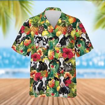 Holstein Cattle Tropical Fruits Pattern Hawaiian Shirt, Farm Hawaiian Shirt, Farmer Hawaii | Newhawaiianshirts AU