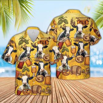 Holstein Drink Beer Pattern Hawaiian Shirt, Farm Hawaiian Shirt, Farmer Hawaii | Newhawaiianshirts CA