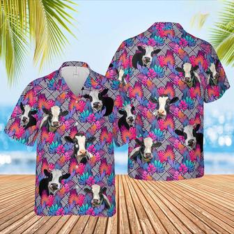 Holstein Face Leaf Pattern Hawaiian Shirt, Farm Hawaiian Shirt, Farmer Hawaii | Newhawaiianshirts AU