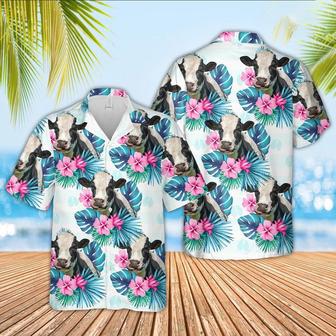 Holstein Foot Sign Pattern Hawaiian Shirt, Farm Hawaiian Shirt, Farmer Hawaii | Newhawaiianshirts AU