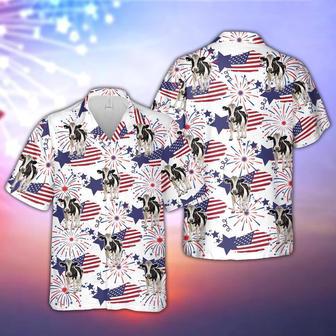 Holstein Happy Firework Flag Hawaiian Shirt, Farm Hawaiian Shirt, Farmer Hawaii | Newhawaiianshirts AU