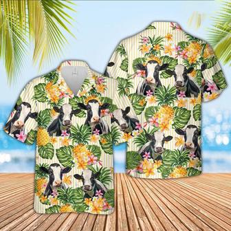 Holstein Pineapple Pattern Hawaiian Shirt, Farm Hawaiian Shirt, Farmer Hawaii | Newhawaiianshirts AU