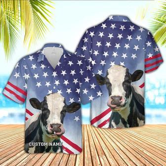 Holstein Star Pattern Customized Name Hawaiian Shirt, Farm Hawaiian Shirt, Farmer Hawaii | Newhawaiianshirts AU