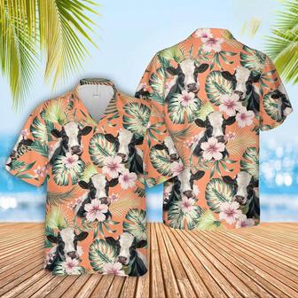 Holstein Summer Happiness Floral Farm Hawaiian Shirt, Farm Hawaiian Shirt, Farmer Hawaii | Newhawaiianshirts AU