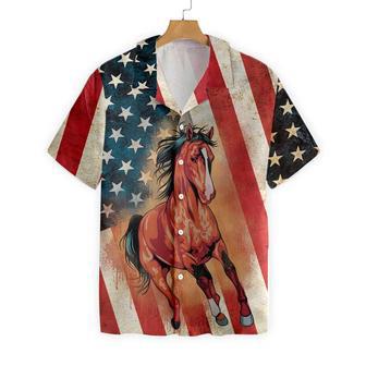 HORSE AMERICAN FLAG All Printed Hawaiian Shirt, Farm Hawaiian Shirt, Farmer Hawaii | Newhawaiianshirts CA